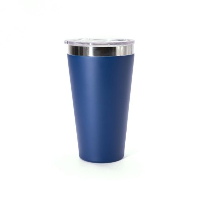 16oz Colour Changing Stainless Steel Coffee Mug with Straw Lid Cleaning Brush